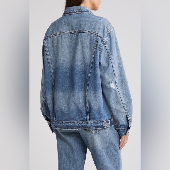 NWT Hidden jeans distressed oversized denim jacket size small - Picture 4 of 9